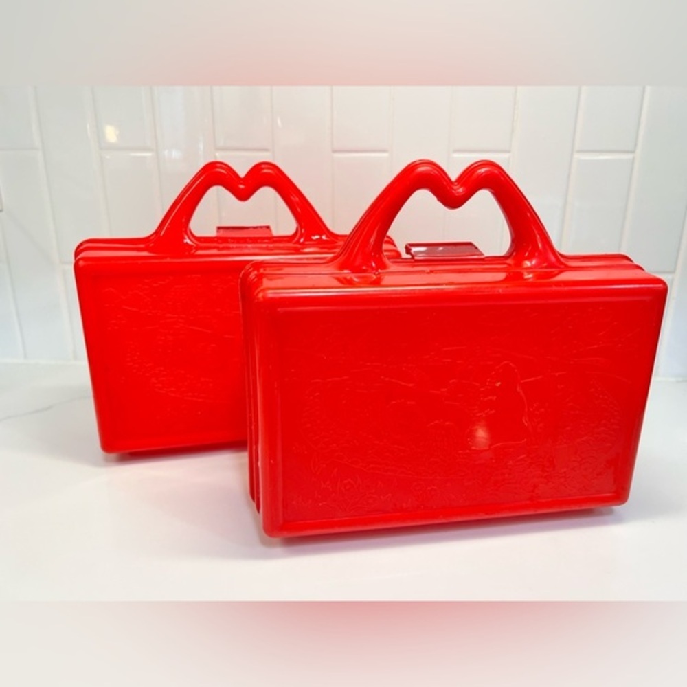 Vintage McDonalds Plastic Happy Meals Boxes Box Lot of 2 Pencil Case